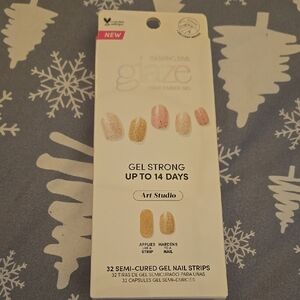Dashing Diva Glaze Gel Nail Strips - Gold and Pink
